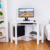 Costway Wooden Corner Desk With Drawer Computer PC Table Study Office White