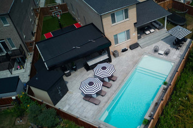 Modern Outdoor Living: Backyard Retreat with Entertainment & Recreation Spaces