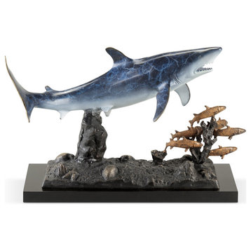 Shark With Prey Sculpture