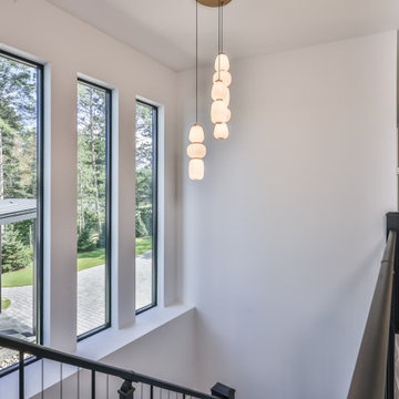 Modern Lake House - Upper Stairway / Hall