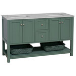 Kitchen Bath Collection - Lakeshore 60" Double Bathroom Vanity, Sage Green, Engineered Carrara - The Lakeshore Bathroom Vanity is part of Element by Kitchen Bath Collection. Element offers budget friendly products with many of the same high end features that customers expect from our brand.