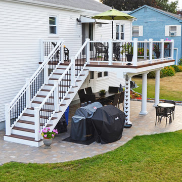 Wakefield, MA, Custom Deck and Patio with Dry Space
