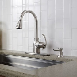 Moen Terrace Spot resist stainless one-handle high arc pulldown kitchen faucet - Kitchen Faucets
