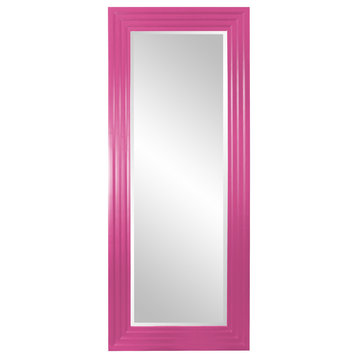 Delano Rectangular Mirror Custom Painted, Traditional, 34 X 82, Glossy Hot Pink