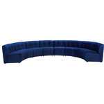 Meridian Furniture - Limitless Velvet Upholstered 8-Piece Modular Sectional, Navy - Invest in your home's comfort with this Limitless 8 Piece Sectional. This modular unit offers tons of flexibility in the number of ways that you can put each piece in the Limitless collection together to get the ideal customized look. Upholstered in navy velvet, this beautiful piece is soft and cool to the touch, so you can feel comfortable from every angle. Button and channel tufting add to this unit's upscale look and contemporary charm.