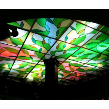 Installing stained glass panels in false ceiling designs