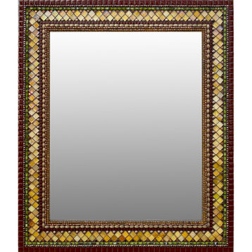 Golden Chocolate Mosaic Mirror, 24x28 Rectangle