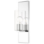 Livex Lighting - Polished Chrome Contemporary Sconce - Illuminate your home with a bright design from the Zurich collection. This single sconce features a polished chrome finish with clear glass. Perfect for a contemporary or transitional luxury bathroom, bedroom or hallway setting.