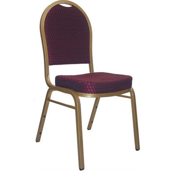 Flash Furniture Hercules Dome Back Banquet Stacking Chair in Burgundy