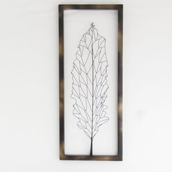 葉っぱの葉脈のようなウォールアート　Wall Artリーフ Earth Black Frame - アートパネル