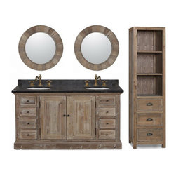 Abel 60 inch Rustic Double Sink Bathroom Vanity - Bathroom Vanities And Sink Consoles