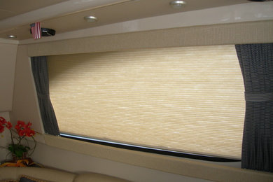 Yacht with Duette shades
