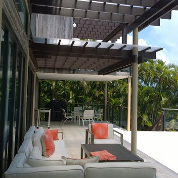 Fiberglass Pergola with Fixed Canopy in Coconut Grove, FL