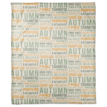 Autumn Words 50"x60" Throw Blanket