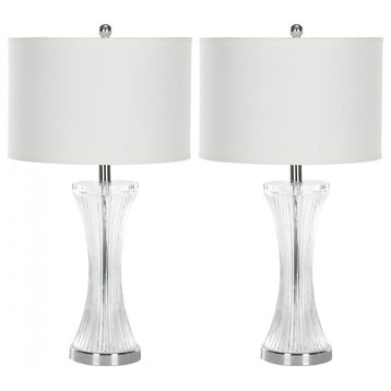 Safavieh Zelda 25"H Glass Table Lamps, Set of 2