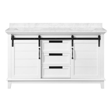 OVE Decors Edenderry 60 in. Vanity White Finish and Power Bar