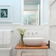 antiqued cabinets