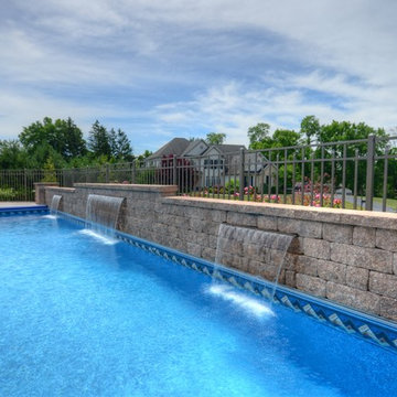 Traditional Pool with Retractable Cover