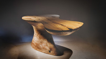 Stack laminated solid english beech feature table