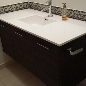 Modern Bathroom - Flat Specialty Melamine Doors with Horizontal Grain