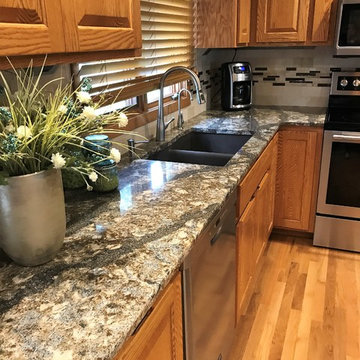Cambria Harlech Kitchen Countertops and Fairbourne Master Vanity