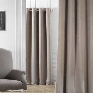 Neutral Grey Grommet Blackout Room Darkening Curtain