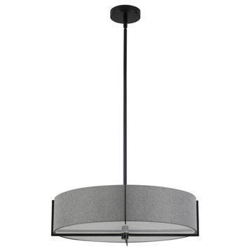 Gray Contemporary Pendant With Matte Black Metal