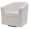 New Pacific Direct Hayden 17.5" Fabric Swivel Chair in Fleece White