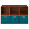 Niche Cubo Storage Set - 6 Cubes and 3 Canvas Bins- Cherry/Teal