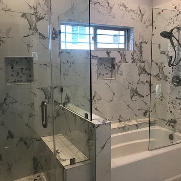 Bathroom Remodel with Blue Accent Tile