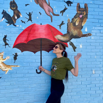 Raining Cats and Dogs Veterinary Clinic Mural