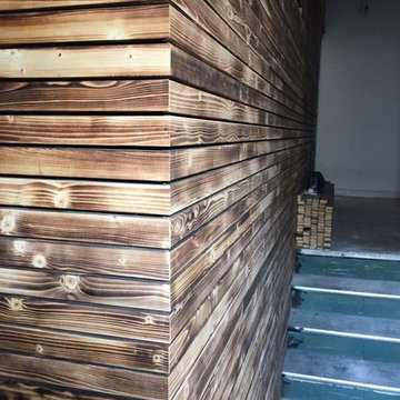 Timber feature wall