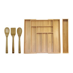 Oceanstar 5-Piece Bamboo Expandable Drawer Utensil Organizer Set