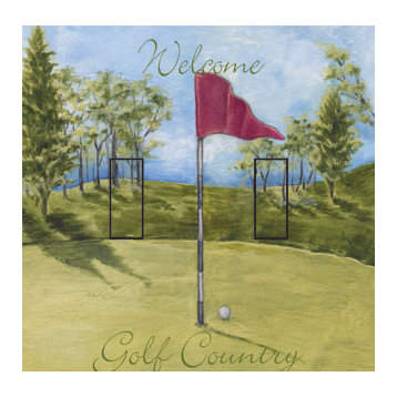 Welcome to Golf Country Double Toggle Peel and Stick Switch Plate Cover: 2 Units