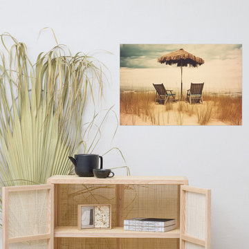 A Moment's Respite Subdued Retro Photorealism Coastal Wall Art Print