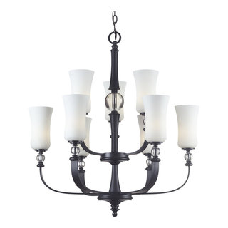 Z-Lite 604-9 Harmony 9 Light Matte Black Chandelier - Traditional