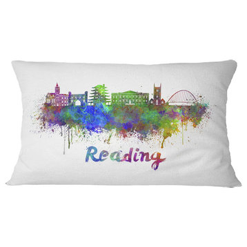 Reading Skyline Cityscape Throw Pillow, 12"x20"
