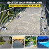 Solar Driveway Lights, Switch Button, Wireless, 6 LEDs, Blue, 16 Pieces