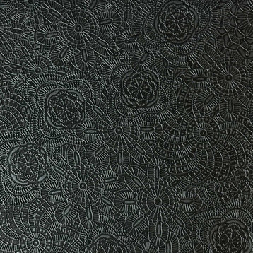 Camden Embossed Vinyl Upholstery Fabric, Caviar