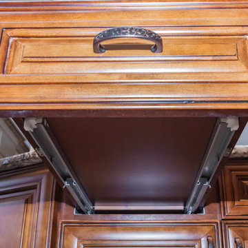 Glazed Brown Kitchen Cabinets