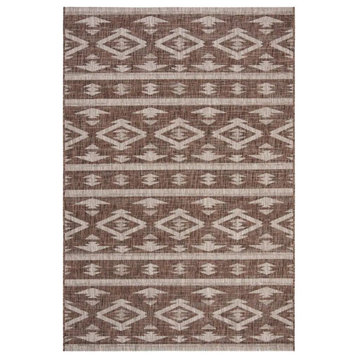 Safavieh Courtyard Cy8863-36321 Southwestern Rug, Brown and Ivory, 6'7"x9'6"