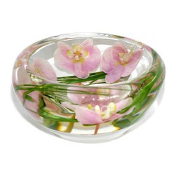 Pink Phalaenopsis Flower Bowl - Home Decor