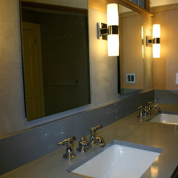 White Oak and veined stone remodel..