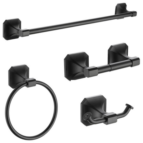 Dowell 1004/41 Series 4pc Bath Hardware Set, Black