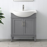 Urban Furnishing - Ivy 30" Single Sink Bathroom Vanity Set, Gray - -Measurements: 30.0" W x 34.0" H x 16.9" D overall (12.5" cabinet depth**)