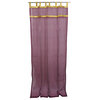 2 Indian Curtain Sheer Purple Organza Golden Sari Border Window Treatment, 48x96