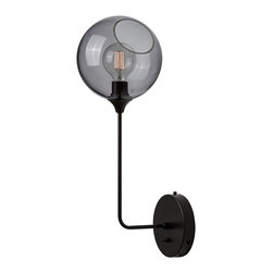 Ballroom Lighting Collection - Black Opaque Glass with Black Hardware- MB Collec - Wall Sconces