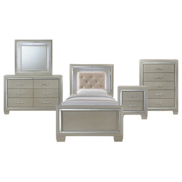 Picket House Furnishings Glamour 5 Piece Twin Panel Bedroom Set
