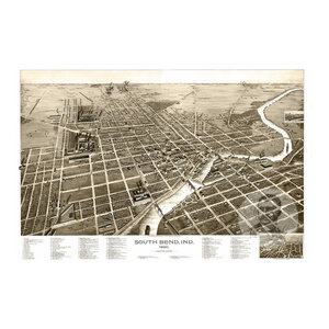 24x36 Vintage Reproduction Historic Map Richmond Indiana Wayne County 1884
