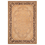 Bareens Designer Rugs - Boho Chic Ziegler Madison Rose Charcoal Hand-Knotted Wool Rug - 6'1'' x 8'8'' - Enhance the ambiance of your home with this magnificent Persian-influenced Turkish hand-knotted rug made by skilled artisans capable of creating the most exceptional vegetable dyes and hand-spun wool. This exquisite handmade rug is a one-of-a-kind Peshawar Kafkaz, otherwise identified as Chobi, Chobi Peshawar, Oushak, or Ziegler rug. These handmade rugs are crafted in Pakistan utilizing superior-quality wool imported from Australia, New Zealand, and Korea in two types of weaves: the Persian weave and the Mori weave. This rug is meticulously crafted by hand using the finest natural vegetable dyes extracted from local plants. The artisans use a blend of hand-spun local and fine merino wool, resulting in a rug with a compelling texture, higher lanolin content, and longer staple. The artisans occasionally incorporate natural or artificial silk into the pile to enhance specific motifs. The finished product is an awe-inspiring execution of flawless design and an understated palette that exudes elegance.